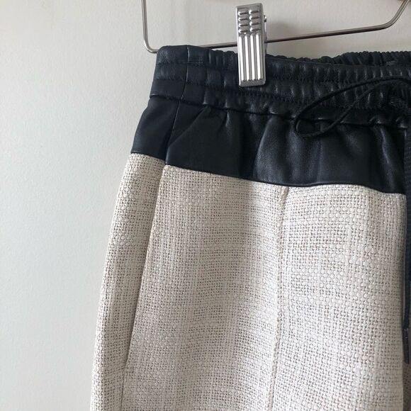 A.l.c. Leather-Trimmed Linen Coated Shorts - Picture 4 of 10